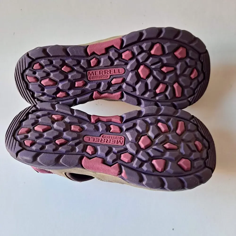 Merrell Tan / Taupe, Pink & Purple Kids Hydro Water Sandals - Size 3M
